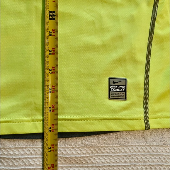 Men’s Nike Pro Combat Dri-Fit Fitted Shirt, Size XL, Yellow & Gray, Pre-Owned - Picture 11 of 11